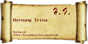 Hornung Irina névjegykártya